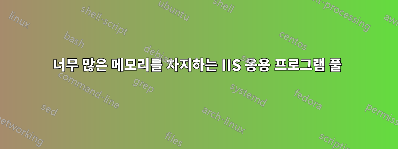 너무 많은 메모리를 차지하는 IIS 응용 프로그램 풀