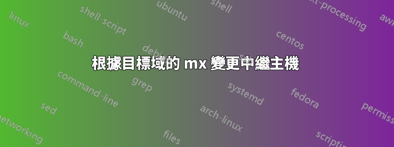 根據目標域的 mx 變更中繼主機