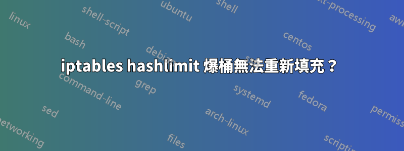 iptables hashlimit 爆桶無法重新填充？
