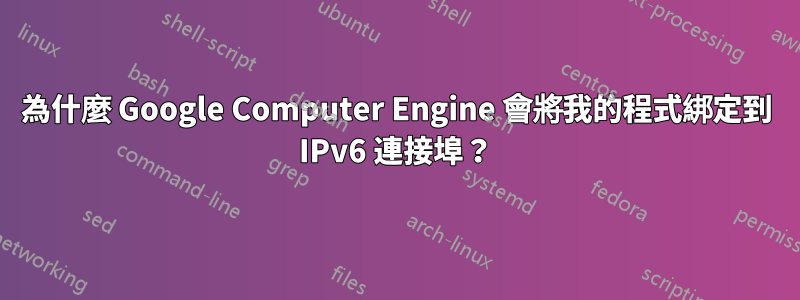 為什麼 Google Computer Engine 會將我的程式綁定到 IPv6 連接埠？