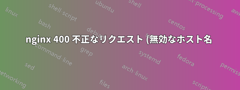 nginx 400 不正なリクエスト (無効なホスト名)