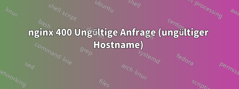 nginx 400 Ungültige Anfrage (ungültiger Hostname)