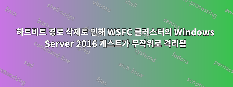 하트비트 경로 삭제로 인해 WSFC 클러스터의 Windows Server 2016 게스트가 무작위로 격리됨