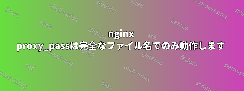 nginx proxy_passは完全なファイル名でのみ動作します