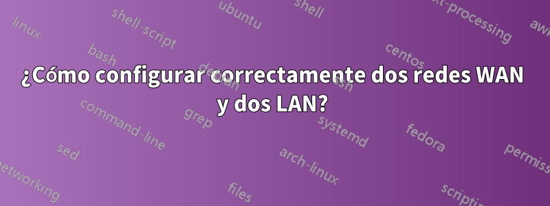 ¿Cómo configurar correctamente dos redes WAN y dos LAN?