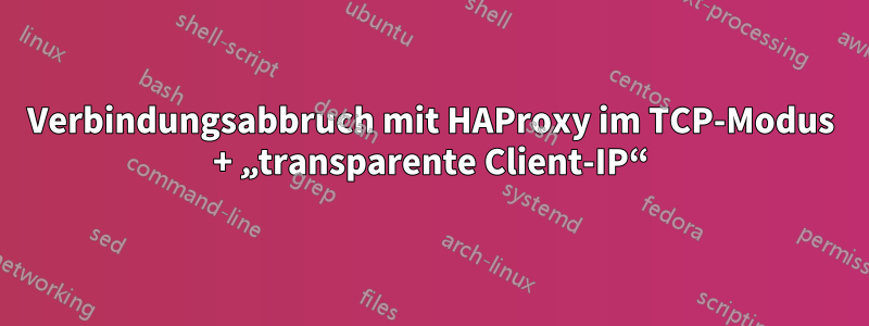 Verbindungsabbruch mit HAProxy im TCP-Modus + „transparente Client-IP“