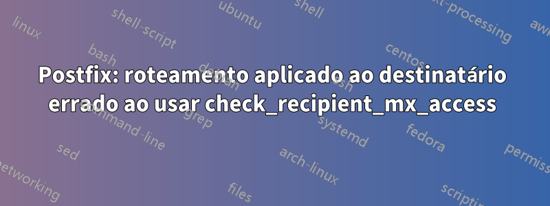 Postfix: roteamento aplicado ao destinatário errado ao usar check_recipient_mx_access