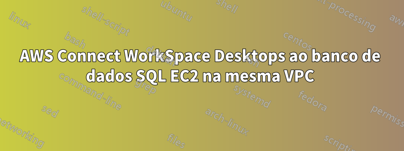 AWS Connect WorkSpace Desktops ao banco de dados SQL EC2 na mesma VPC