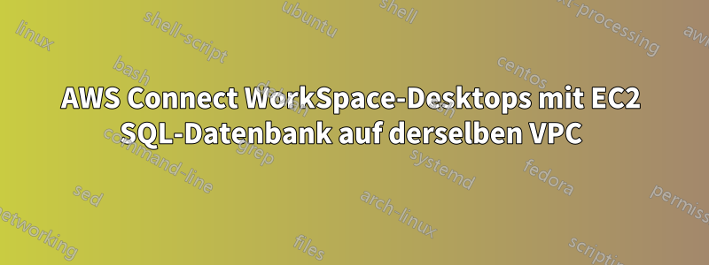 AWS Connect WorkSpace-Desktops mit EC2 SQL-Datenbank auf derselben VPC