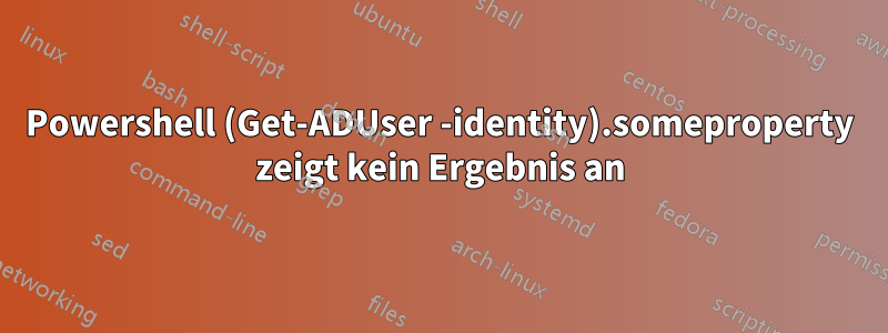 Powershell (Get-ADUser -identity).someproperty zeigt kein Ergebnis an