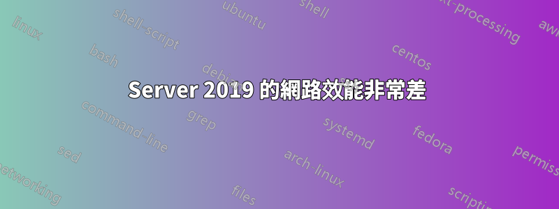 Server 2019 的網路效能非常差