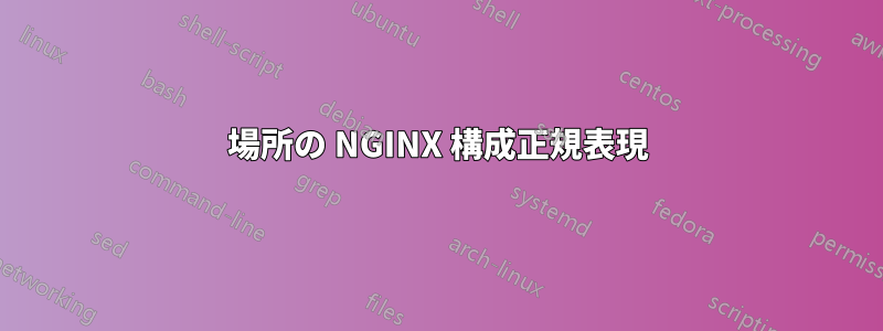 場所の NGINX 構成正規表現