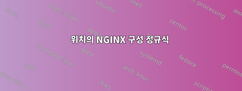 위치의 NGINX 구성 정규식