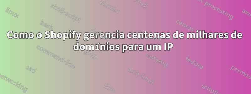 Como o Shopify gerencia centenas de milhares de domínios para um IP 