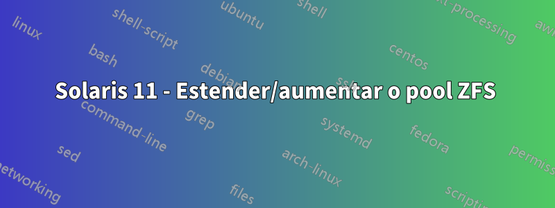 Solaris 11 - Estender/aumentar o pool ZFS