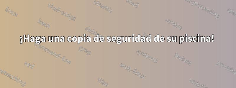 ¡Haga una copia de seguridad de su piscina!