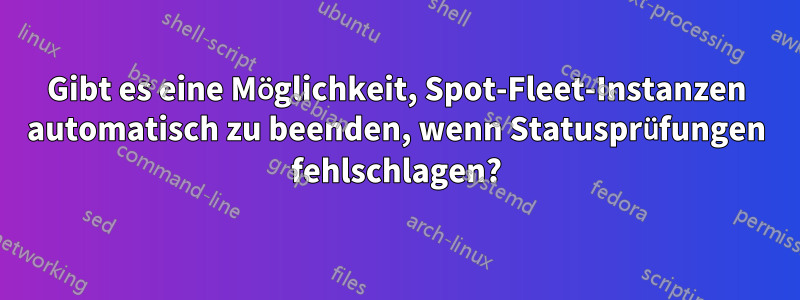 Gibt es eine Möglichkeit, Spot-Fleet-Instanzen automatisch zu beenden, wenn Statusprüfungen fehlschlagen?