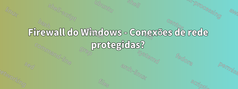 Firewall do Windows - Conexões de rede protegidas?