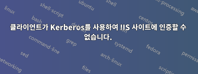 클라이언트가 Kerberos를 사용하여 IIS 사이트에 인증할 수 없습니다.