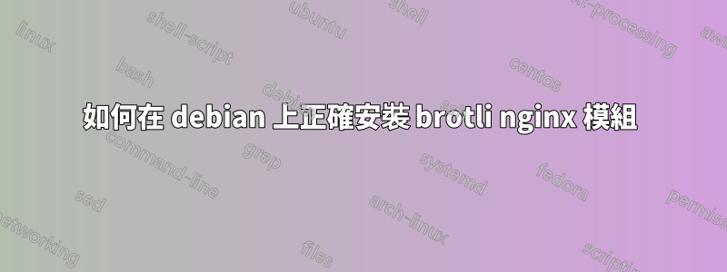 如何在 debian 上正確安裝 brotli nginx 模組