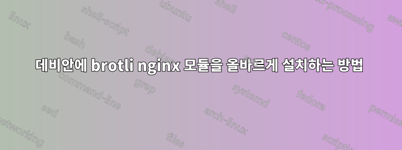 데비안에 brotli nginx 모듈을 올바르게 설치하는 방법