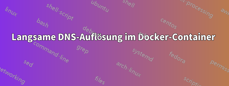 Langsame DNS-Auflösung im Docker-Container