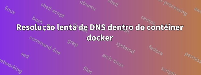 Resolução lenta de DNS dentro do contêiner docker