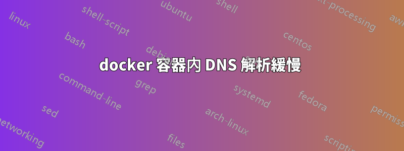 docker 容器內 DNS 解析緩慢
