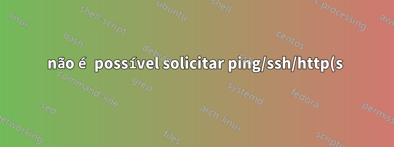não é possível solicitar ping/ssh/http(s) para outro vm(kvm)