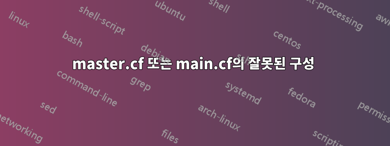 master.cf 또는 main.cf의 잘못된 구성