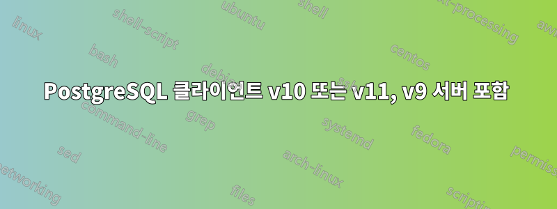 PostgreSQL 클라이언트 v10 또는 v11, v9 서버 포함