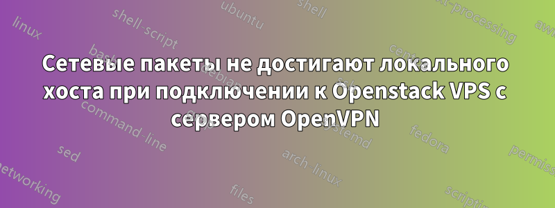 Сетевые пакеты не достигают локального хоста при подключении к Openstack VPS с сервером OpenVPN