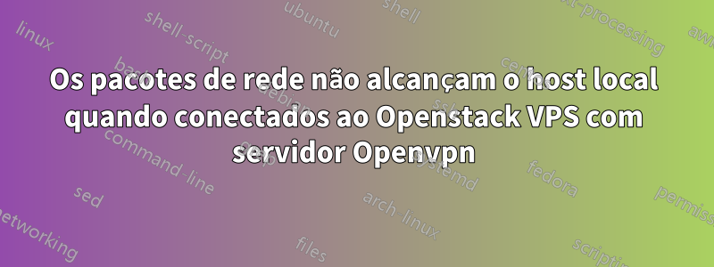 Os pacotes de rede não alcançam o host local quando conectados ao Openstack VPS com servidor Openvpn