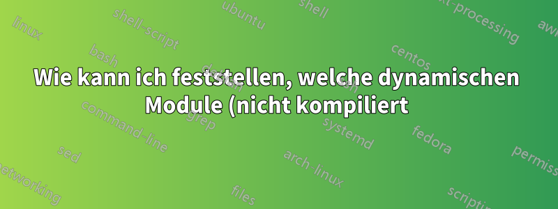 Wie kann ich feststellen, welche dynamischen Module (nicht kompiliert) aktiv sind und für Nginx funktionieren?