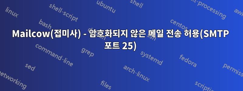 Mailcow(접미사) - 암호화되지 않은 메일 전송 허용(SMTP 포트 25)