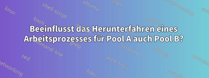 Beeinflusst das Herunterfahren eines Arbeitsprozesses für Pool A auch Pool B?
