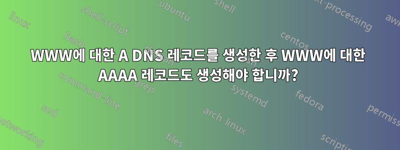 WWW에 대한 A DNS 레코드를 생성한 후 WWW에 대한 AAAA 레코드도 생성해야 합니까?