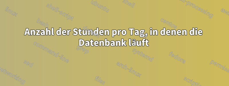 Anzahl der Stunden pro Tag, in denen die Datenbank läuft