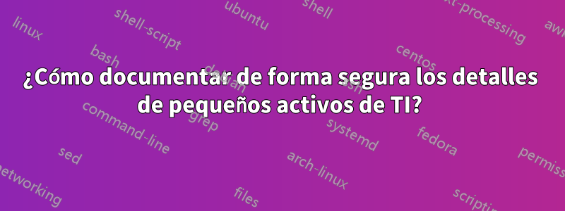 ¿Cómo documentar de forma segura los detalles de pequeños activos de TI?