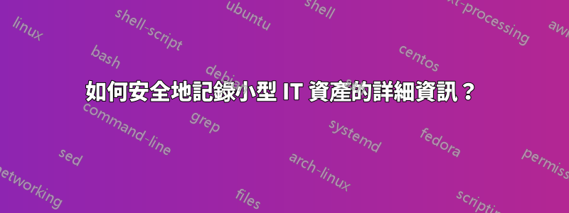 如何安全地記錄小型 IT 資產的詳細資訊？