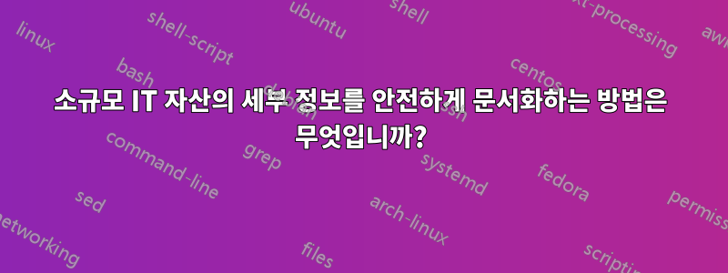 소규모 IT 자산의 세부 정보를 안전하게 문서화하는 방법은 무엇입니까?