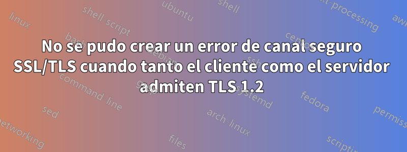 No se pudo crear un error de canal seguro SSL/TLS cuando tanto el cliente como el servidor admiten TLS 1.2
