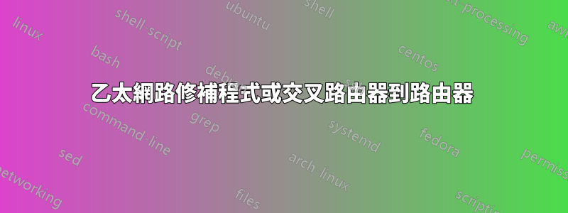 乙太網路修補程式或交叉路由器到路由器