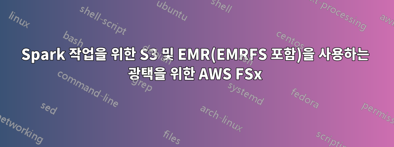 Spark 작업을 위한 S3 및 EMR(EMRFS 포함)을 사용하는 광택을 위한 AWS FSx