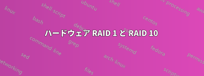 ハードウェア RAID 1 と RAID 10