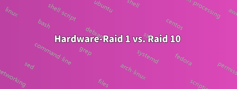 Hardware-Raid 1 vs. Raid 10