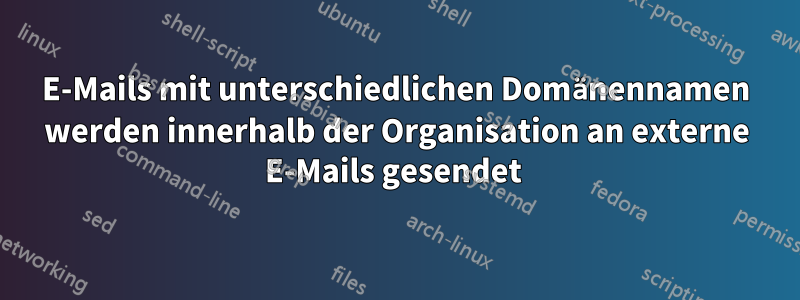 E-Mails mit unterschiedlichen Domänennamen werden innerhalb der Organisation an externe E-Mails gesendet 