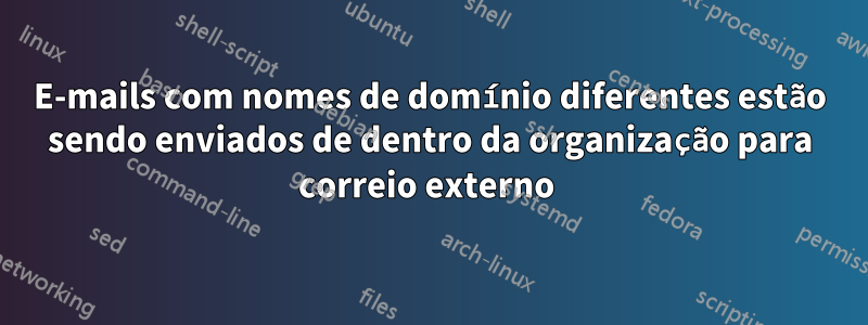 E-mails com nomes de domínio diferentes estão sendo enviados de dentro da organização para correio externo 