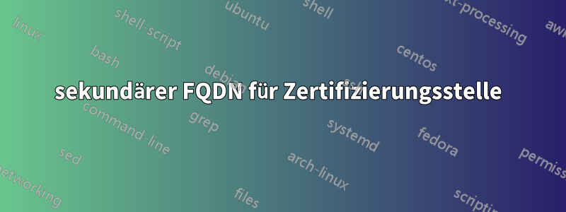 sekundärer FQDN für Zertifizierungsstelle 