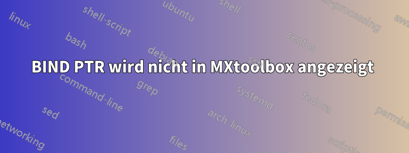 BIND PTR wird nicht in MXtoolbox angezeigt